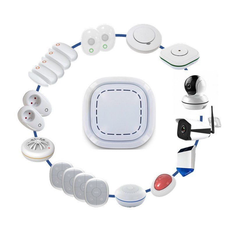 Kit alarme maison sans fil connectã© 3 en 1 -  sirã¨ne, camã©ra ext et domestique lifebox smart