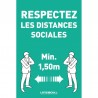 Panneau affichage - respectez les distances sociales