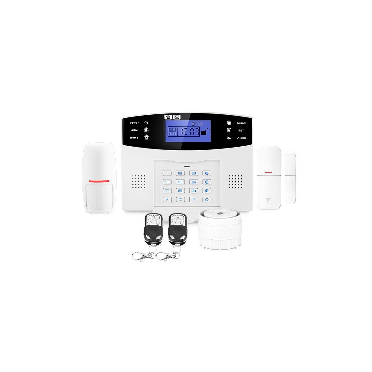 Kit Alarme Maison Sans Fil GSM - 1 à 99 Zones - Alerte Par SMS Et Auto-Appel - Compatible IPhone - Neuf