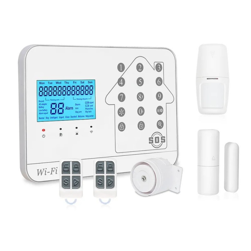 Kit alarme maison connectée sans fil wifi box internet et gsm futura blanche smart life- lifebox - kit5