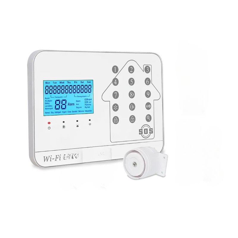 Kit alarme maison connectée sans fil wifi box internet et gsm futura blanche smart life- lifebox - kit7