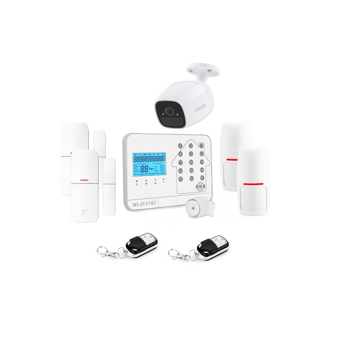 Kit Alarme maison connectée sans fil WIFI Box internet et GSM Futura noire  Smart Life et caméra WIFI - Lifebox - KIT9 ❘ Bricoman