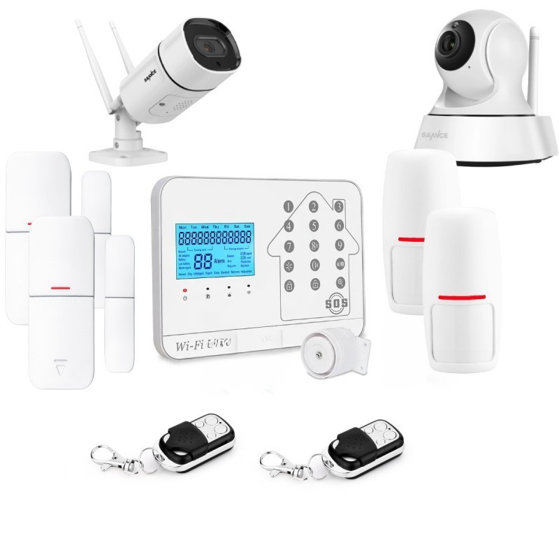 Pack alarme maison sans fil GSM et RTC avec caméra intérieure wifi