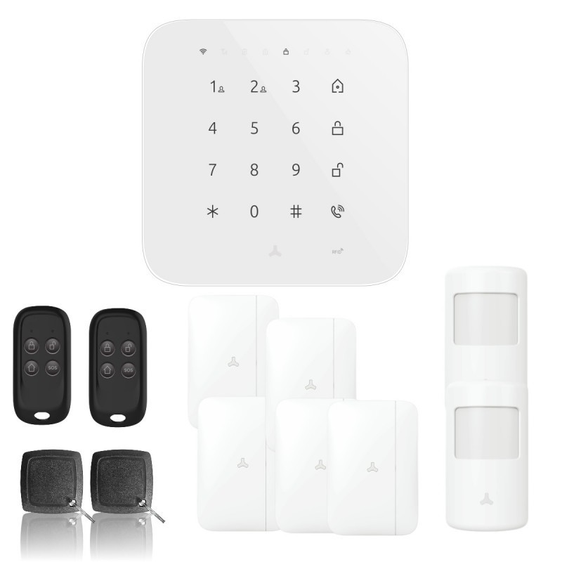 Alarme maison wifi et gsm 4g sans fil connectée casa- kit 6