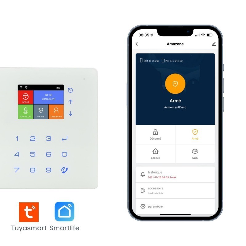 Alarme maison connectée sans fil wifi gsm amazone - lifebox