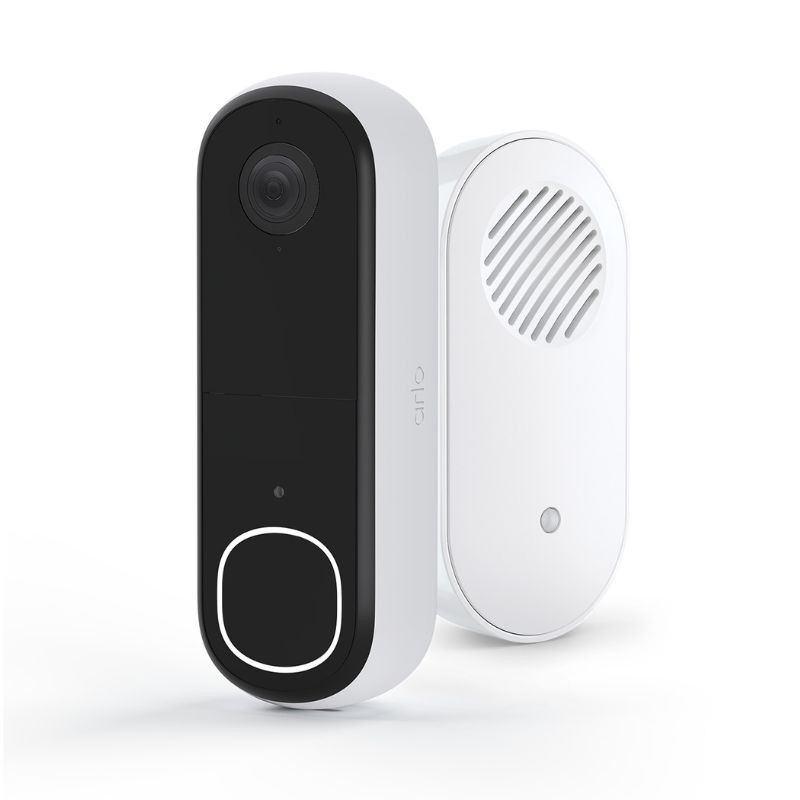 Sonnette intelligente avec batterie rechargeable, Wi-Fi, vidéo 2K et vision nocturne + Carillon Arlo