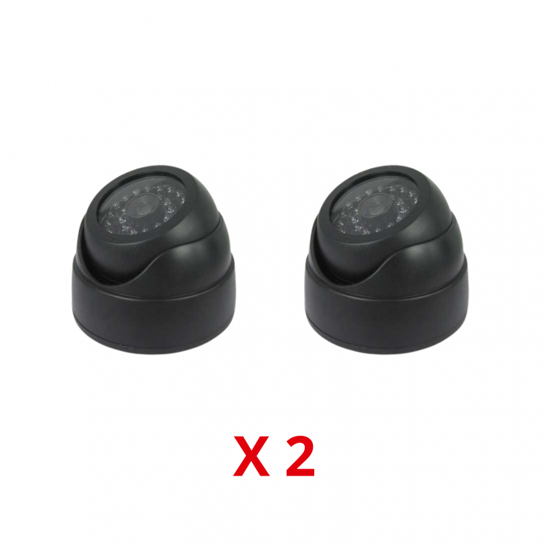 2 Cameras factices avec led, fausses cameras de vidéosurveillance