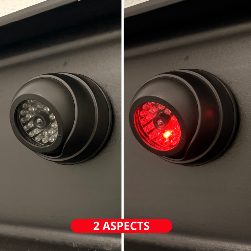 2 Cameras factices avec led, fausses cameras de vidéosurveillance