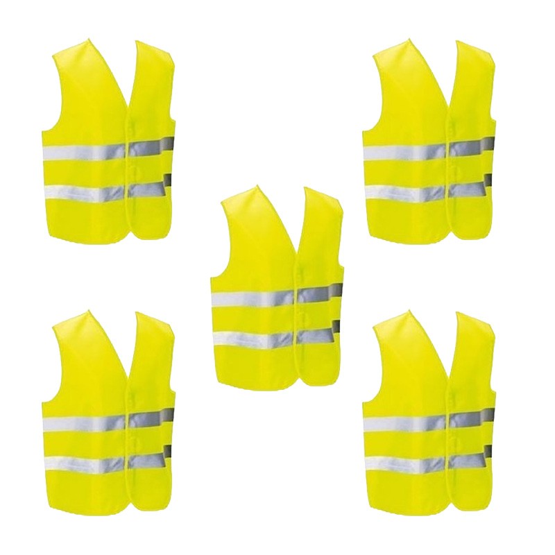 Gilet jaune de sécurité - 5 pièces