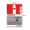Panneau signalétique extincteur classe  b pour signalisation incendie ERP norme NF X08-003
