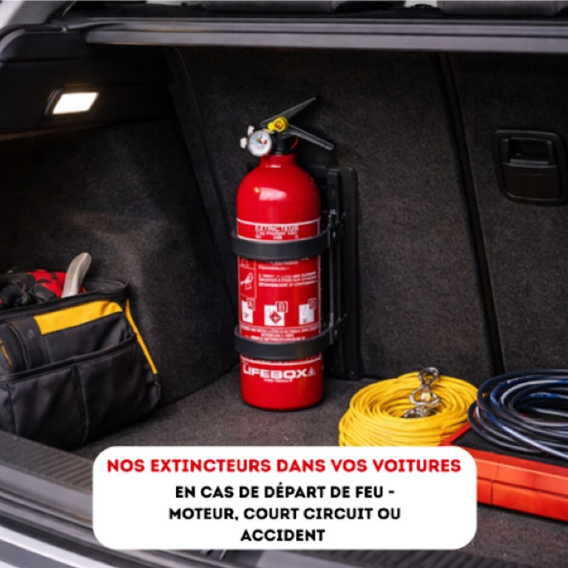 Extincteur 1kg a poudre avec manomètre auto test- ext01