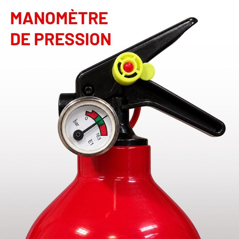 Extincteur 1kg a poudre avec manomètre auto test- ext01
