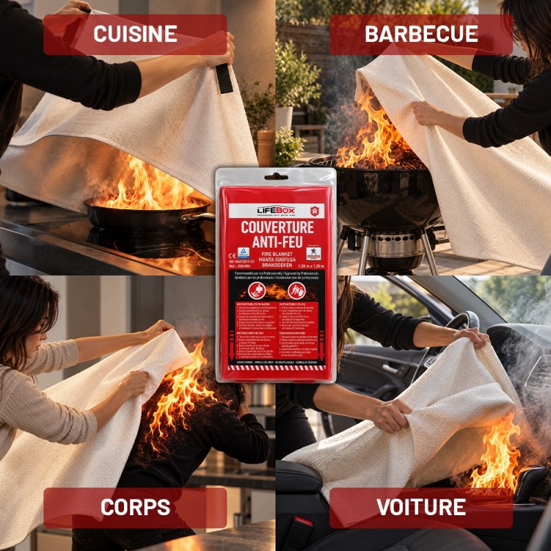 Couverture anti feu 1.2m x 1.2m