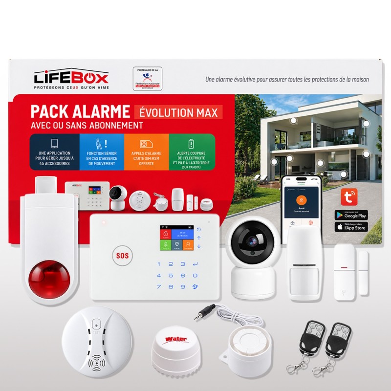 Pack alarme EvolutionMax 4G, pack complet