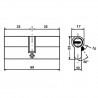 Cylindre de sécurité double 70mm (35x35) avec 5 clés