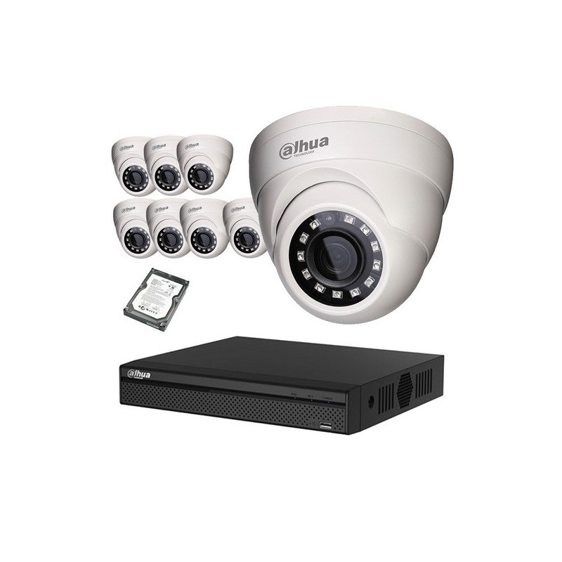 Kit vidéo surveillance hd cvi 8 dômes 1080p