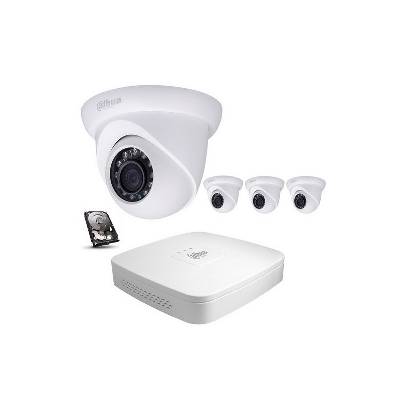 Kit vidéo surveillance dahua ip poe 4 dômes 720p