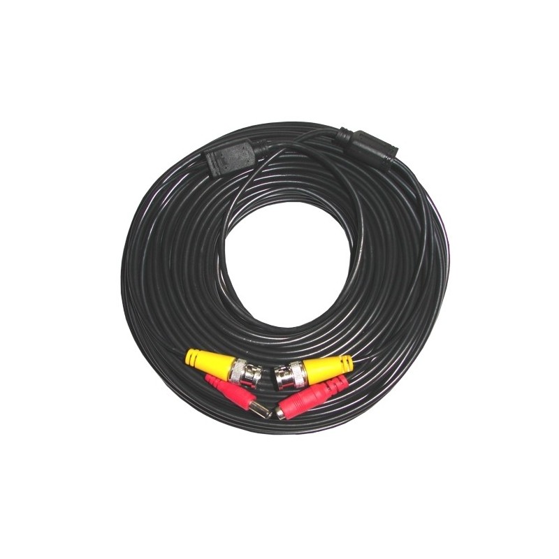 Cable video bnc video 12v de 50 m  "tout en un"