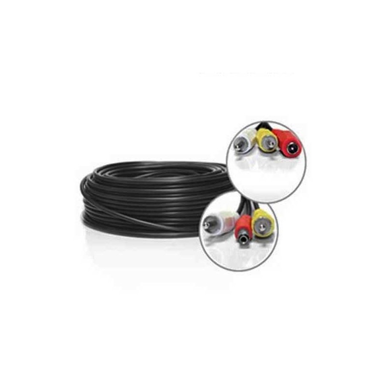 Cable video bnc video 12v de 50 m  "tout en un"