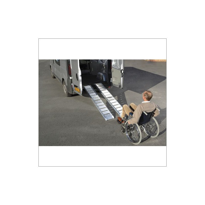 Rampe en aluminium lisse supporte 200kg - la paire