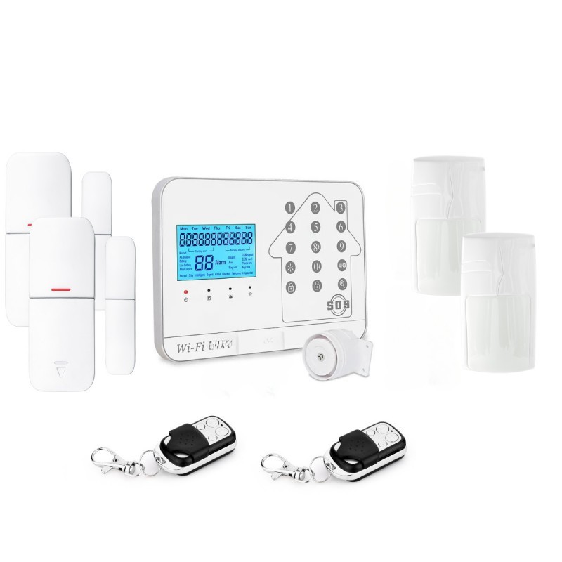Kit alarme maison connectée sans fil wifi box internet et gsm