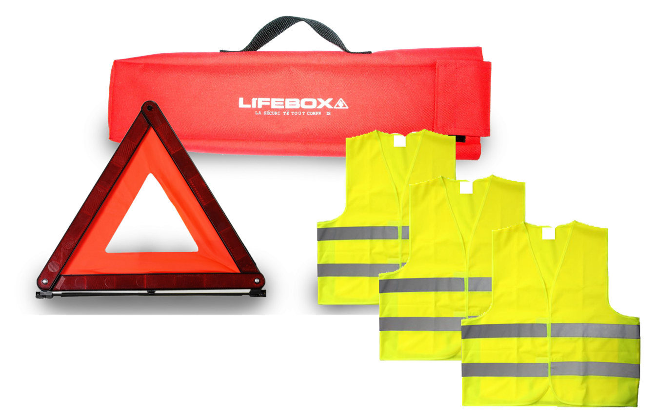 Sécurité automobile Pack auto premium Lifebox - 3 gilets