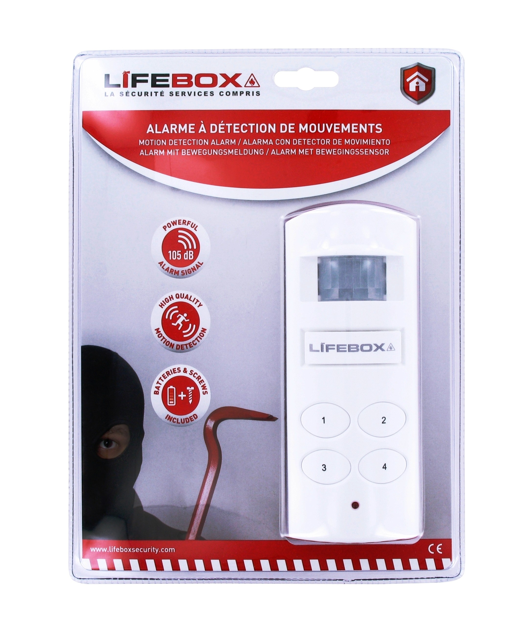 Mini alarme à code avec détecteur de mouvement - Lifeboxsecurity